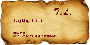 Tajthy Lili névjegykártya